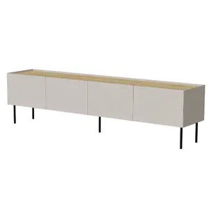 ТВ-тумба Cama Meble FELLINI 200x40x52 см, корпус кашемир, столешница дуб с маслом