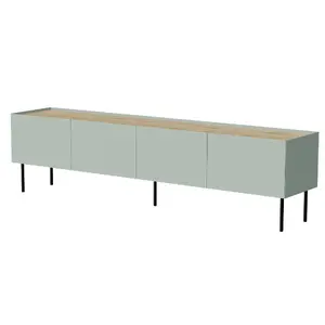 ТВ-тумба cama meble FELLINI 200x40x52 см, оливковый корпус с покрытой маслом дубовой столешницей