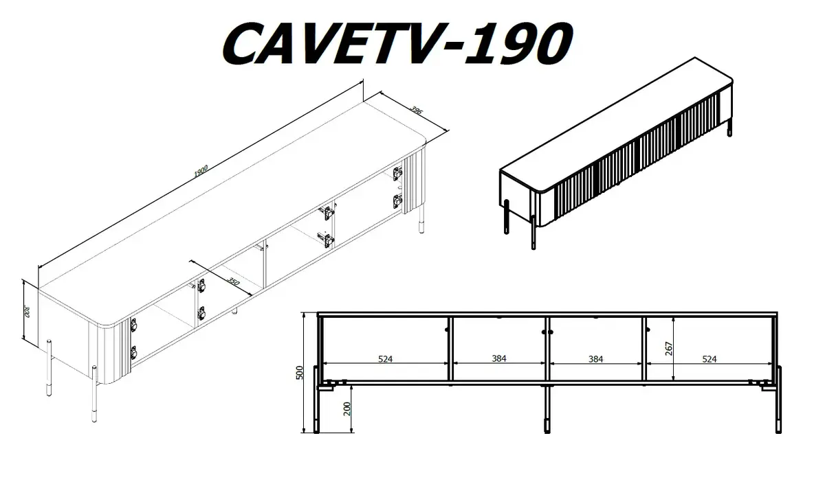 TV kumode cama meble VERA 190x40x50 cm Photo 4