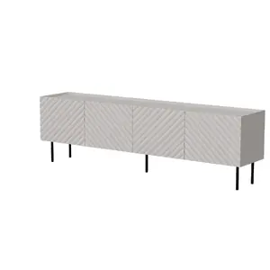 ТВ-тумба Cama LUCCA 4D 200x40x59 см, кашемировое покрытие, столешница из ДСП, серый