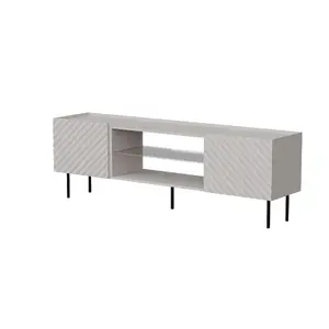 ТВ-тумба cama meble EF LUCCA 180x40x59 см — кашемировый верх, ЛДСП, серый каркас