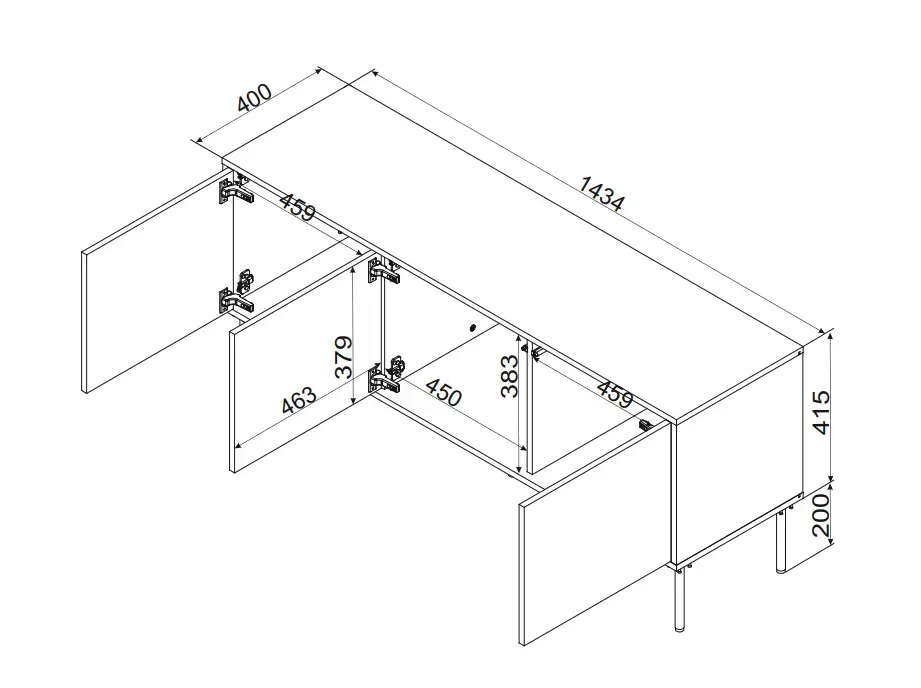 TV skapis cama meble INSERTO 3D 143,5x40x61,5 cm Photo 7