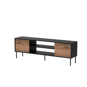 ТВ-тумба cama meble EF CORTINA 180×40×60 см, столешница чёрная, корпус орех