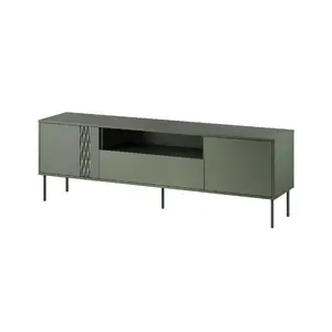 ТВ-тумба cama meble TRESSE RTV 180×40×54,5 см, столешница и корпус из ДСП, матовый зелёный