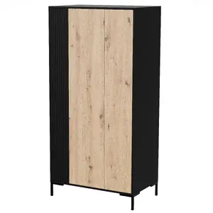 Skapis cama meble Cama v, melna rāmis, 4 plaukti, 900×550×1840 mm