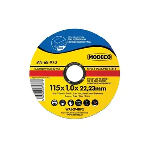 Thin flat cutting wheel for stainless steel MODECO MN-68-971, 125 mm, pack of 25