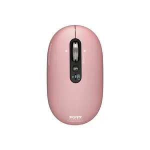 Беспроводная Bluetooth оптическая мышь Port Designs 910503 — универсальная, 3200 DPI, 4 кнопки, розовая