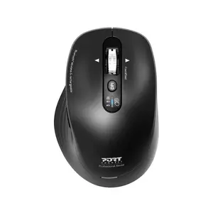 Беспроводная оптическая мышь Port Designs 910202 — RF + Bluetooth, 3200 DPI, 6 кнопок, питание от батареек, чёрная