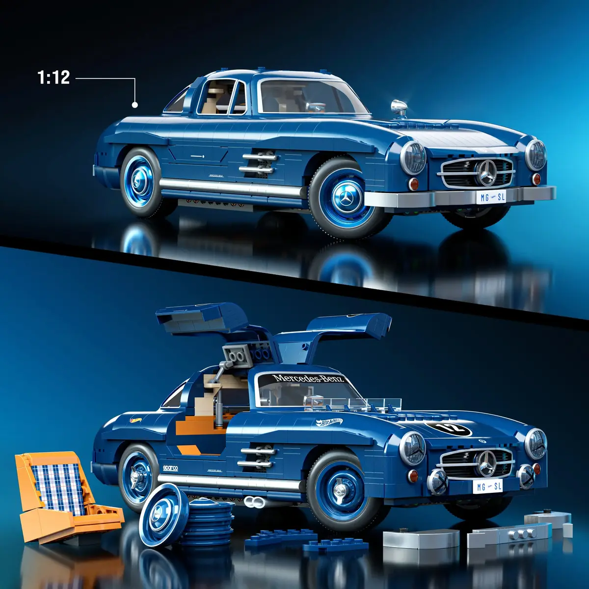 MEGA Hot Wheels Mattel Brick Shop Mercedes‑Benz 300 SL, 1600 Photo 3