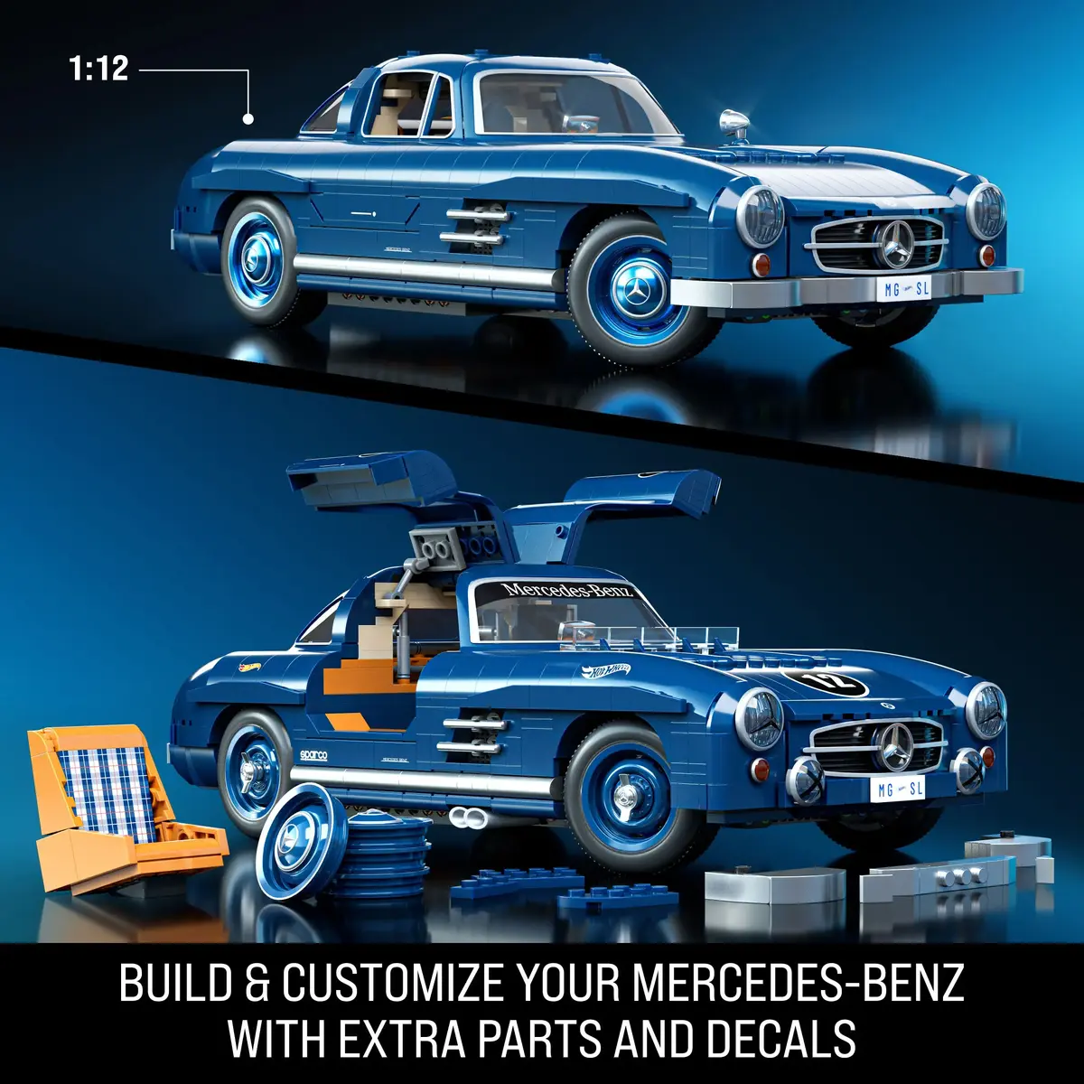 MEGA Hot Wheels Mattel Brick Shop Mercedes‑Benz 300 SL, 1600 Photo 8