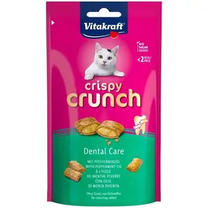Дентальный лакомство для кошек Vitakraft Crispy Crunch Dental 60 г — хрустящая зубная закуска