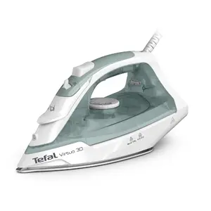 Tefal Virtuo FV2C42E0 Dry and Steam Iron with Ceramic Soleplate 2000W 0.24L Water Tank Green and White