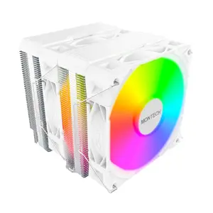 Gaisa procesora dzesētājs Montech NX600 ARGB 120 mm ventilators, balts, 800–2000 RPM, HDB, atbalsts AM4/AM5/LGA115x/1200/1700