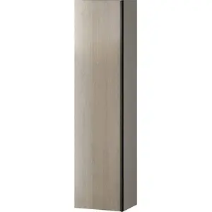 Bathroom floor-standing cabinet CERSANIT Virgo S522-035, grey body with black handle, assembled