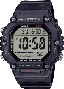 Rokaspulkstenis CASIO AE-1600H-1AVEF digitālais vīriešu, tērauda korpuss, sveķu siksna, ūdensizturība