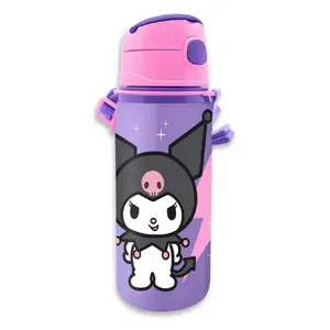 Kids Euroswan aluminum bottle with strap 600 ml Kuromi — insulated drink bottle for children