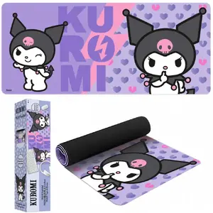 Mouse pad Kids Euroswan 80x30 cm Hello Kitty Kuromi, large rectangular gaming/desk mat