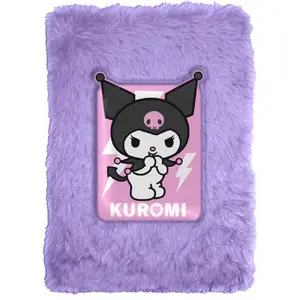 Plush diary Kids Euroswan Kuromi soft-covered personal notebook with lock (model KU00008)