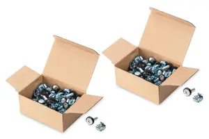 Mounting kit DIGITUS for 483 mm (19") and 254 mm (10") components, M6, steel, silver, pack of 100
