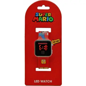 Bērnu pulkstenis Kids Euroswan LED Super Mario sarkans digitālais ar LED displeju