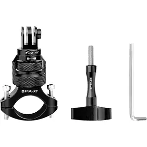 Steering Wheel Mount Puluz PU796B — Aluminum 360° Rotation, for Sports Cameras, Black