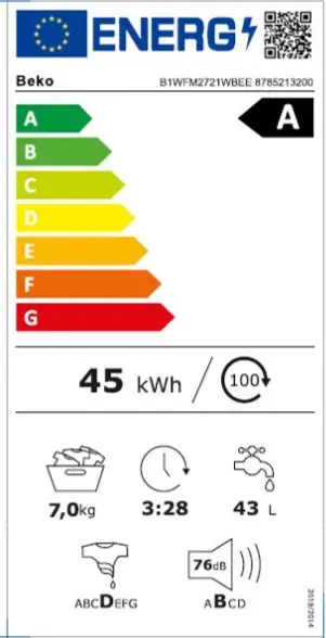 Стиральная машина BEKO B1WFM2721WBEE Photo 5