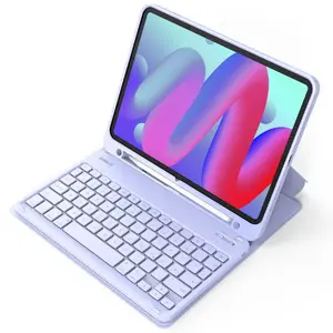 Беспроводная Bluetooth-клавиатура Inateck KB04002 — раскладка QWERTY, встроенный аккумулятор 280 мА·ч, тачпад, фиолетовая — совместима с iPad Air 11" (6/7 поколение)