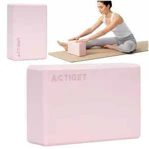 Yoga block Springos ACT0059, EVA foam, 23×7.5×15 cm, 128 g, light pink