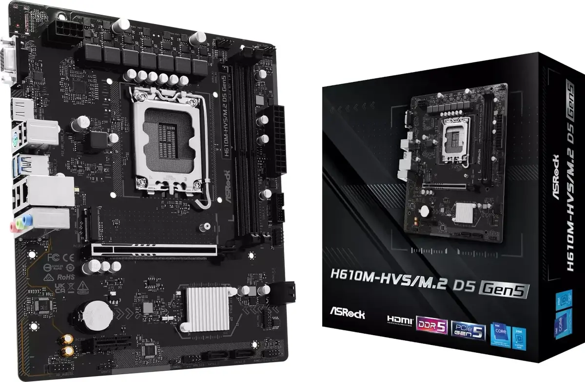 Mātesplate ASRock H610M-HVS/M.2 D5 GEN5