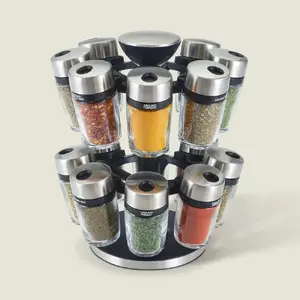 Spice jar Cole & Mason H121808 Black stainless steel, glass, ABS — 207×207×255 mm