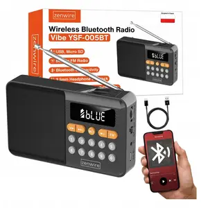 Portable FM Bluetooth Mini Radio Speaker zenwire, battery-powered, portable kitchen/room use