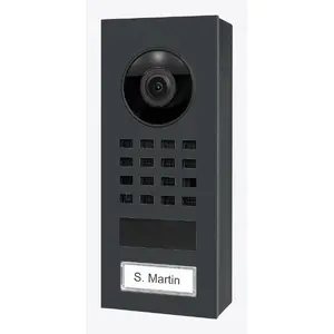 Video vārtejas ārējā ierīce DoorBird D1101V — 1080p, ultra platleņķa 150° horizontālais, IR LED, IP65, IK08, PoE/DC, antracīts