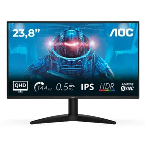 23.8" AOC B3 Q24B36X IPS LED monitors — 2560×1440 (Quad HD), 4 ms, 178°, VESA, melns
