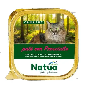 Wet cat food Natua Country Ham in tray 100 g — single-serve wet food with ham