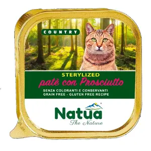 Wet cat food Natua Country Sterilized Ham, 100 g tray — for sterilized cats