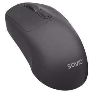 Bezvadu ambidekstrāla pele SAVIO MB-04, Bluetooth, IR LED, 1600 DPI, 3 pogas, melna