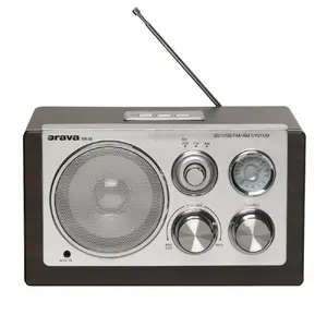 Portable analog radio ORAVA RR-29 — AM/FM, 3.5 W, MP3/WMA, SD/MMC, AA batteries, silver