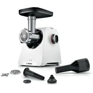 Meat grinder Bosch Serie 6 MFWS607W, 500 W, 8 mm plate, white