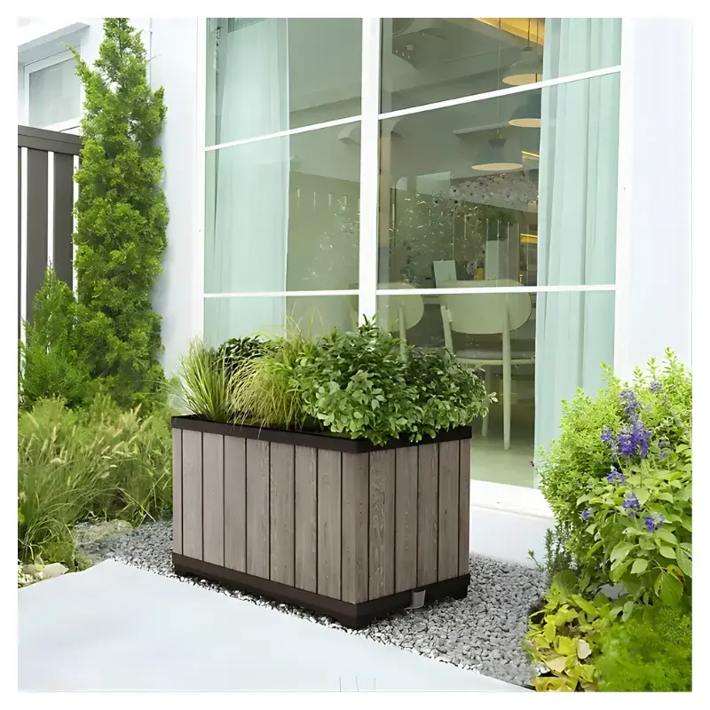 Keter Deco Rectangle Planter Ashwood Photo 2