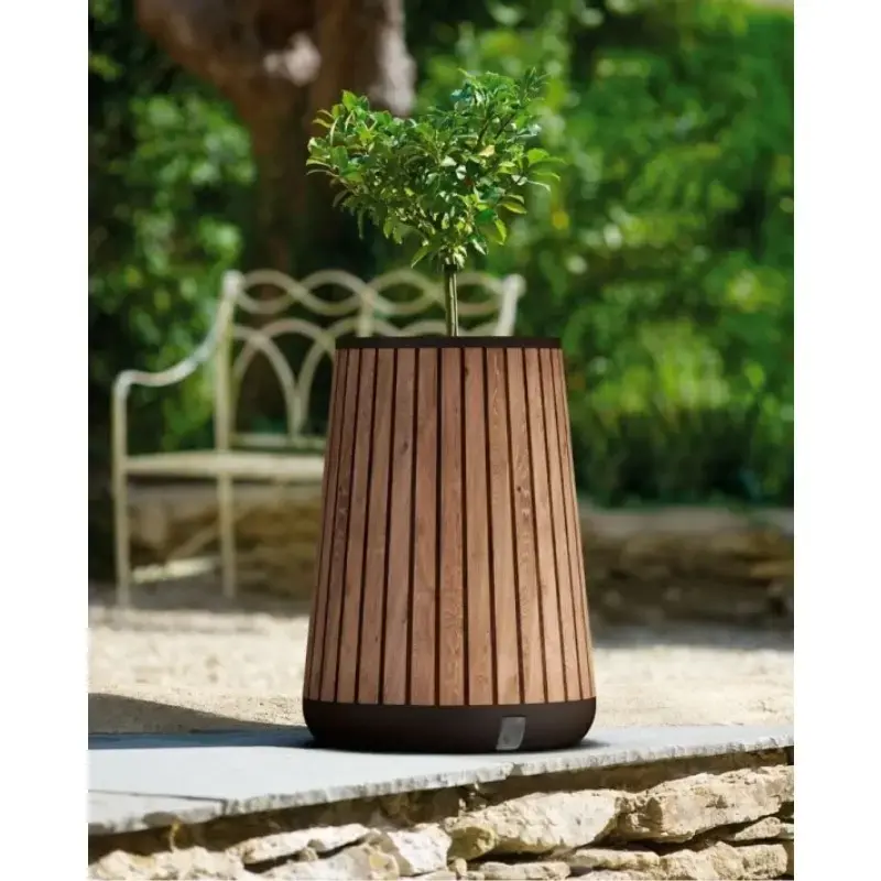 Keter Flowerpot Deco Conic Planter Tall Venetian Brown Photo 2
