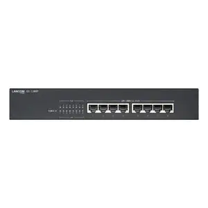 Unmanaged PoE Switch Lancom GS-1208P — 8× Gigabit RJ-45, IEEE 802.3af/at, 1U rack