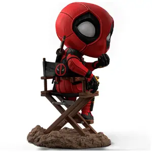 Collectible Iron Studios Deadpool MiniCo Figure — Deadpool & Wolverine diorama (compact scale)