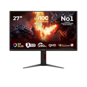 AOC G4 Q27G4ZD Gaming Computer Monitor Quad HD QD-OLED 2560 x 1440 Pixels 0.03 ms Black and Red