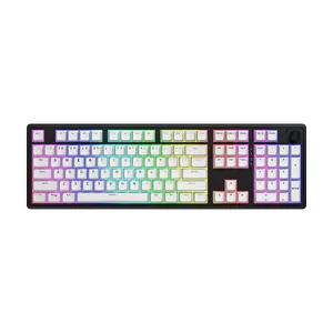 Klaviatūra HATOR Skyfall Wireless 100 — pilna izmēra mehāniskā, USB + RF + Bluetooth, QWERTY US, RGB, melna/balta