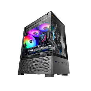 Mini Tower datora korpuss TACENS Mars Gaming MC-SE2 — Mini-ITX / Micro-ATX, melns, sānu logs, PSU apakšā, 2x2.5" + 1x3.5"
