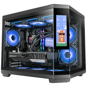 Корпус Mini Tower TACENS Mars Gaming MC3TCORELCDM — Mini-ITX/Micro-ATX, IPS 7,2" дисплей, закалённое стекло, чёрный