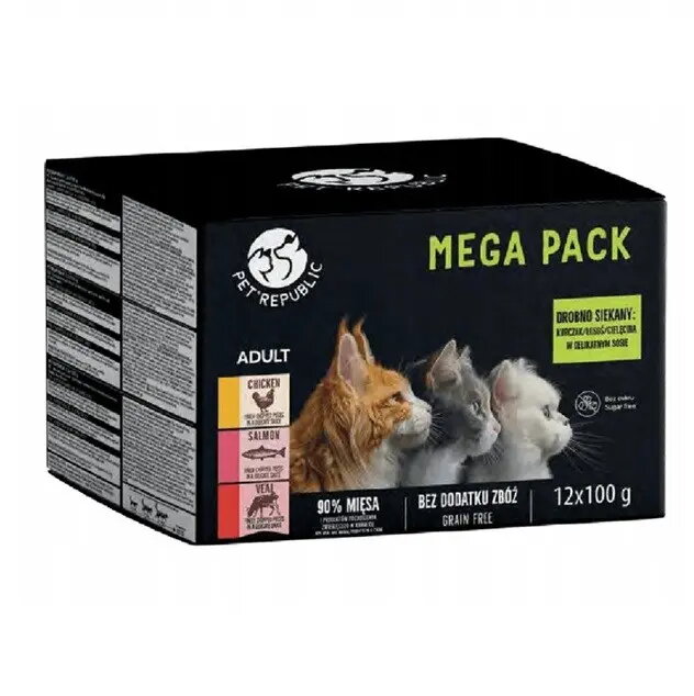 Mitrs kaķu barības maisiņi PetRepublic 12x100g