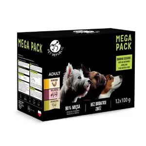 Wet dog food pouches PetRepublic 12 x 100 g — chicken, beef, lamb