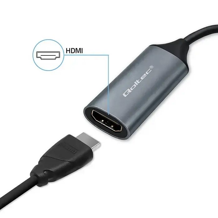 USB‑C to USB‑A & HDMI 4K 30Hz adapter QOLTEC Photo 2
