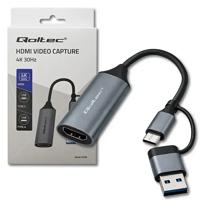 USB‑C to USB‑A & HDMI 4K 30Hz adapter QOLTEC Photo 3